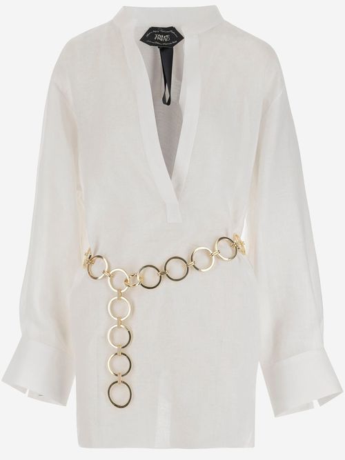 Linen Dress With Rings Belt