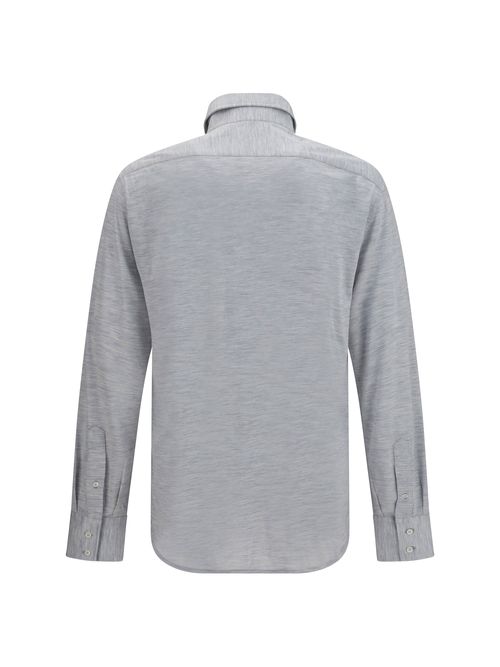 Silk-Cotton Jersey Shirt — Gray