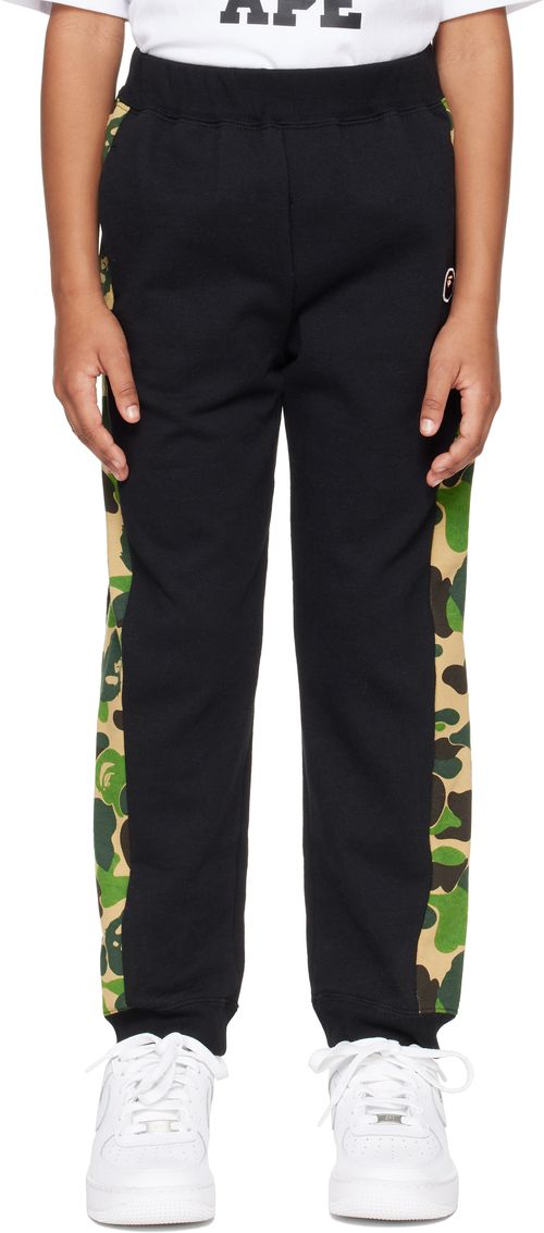 BAPE Kids Black ABC Camo One Point Sweatpants