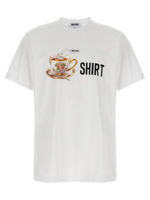 Teacup Logo-Print Cotton T-Shirt — White
