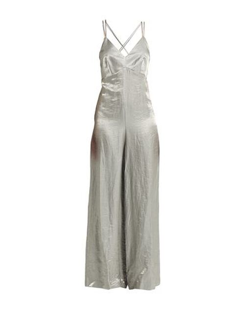 Woman Jumpsuit Grey Size 6 Viscose, Linen, Polyamide