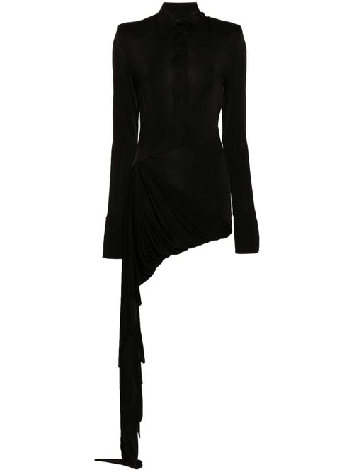 Long-sleeve asymmetric dress - Black