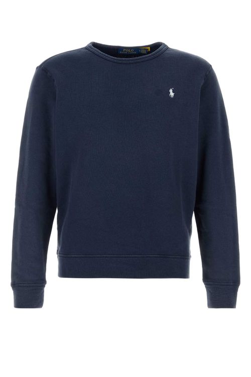 Navy Blue Cotton Blend Sweatshirt