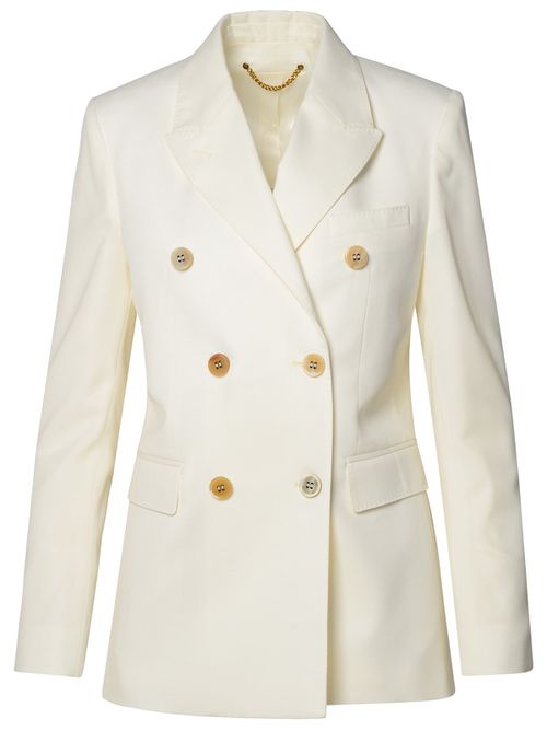 White Virgin Wool Blend Blazer