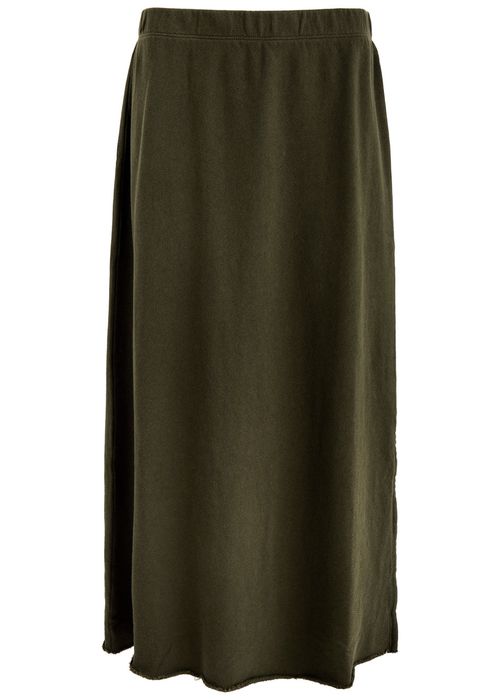 Cotton Midi Skirt - Dark Green - S (UK 10-12 / M)