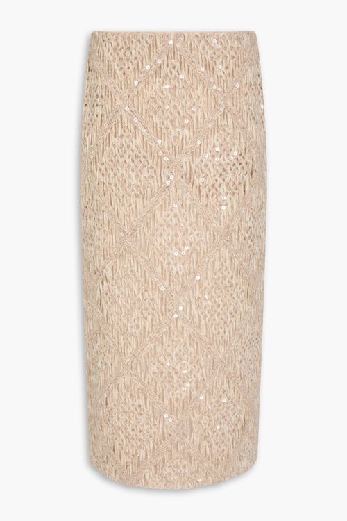 Sequined tulle midi skirt - Neutral - IT 40