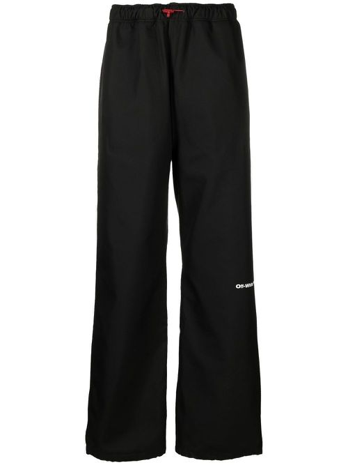 Logo-print track pants - BLACK WHITE