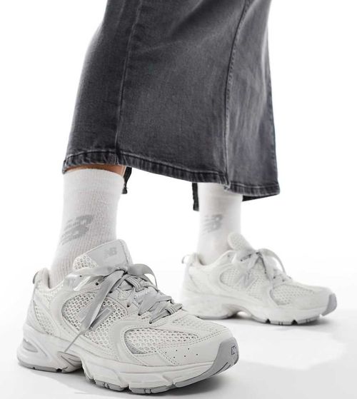 530 sneakers with ribbon laces in silver - Exclusive to ASOS