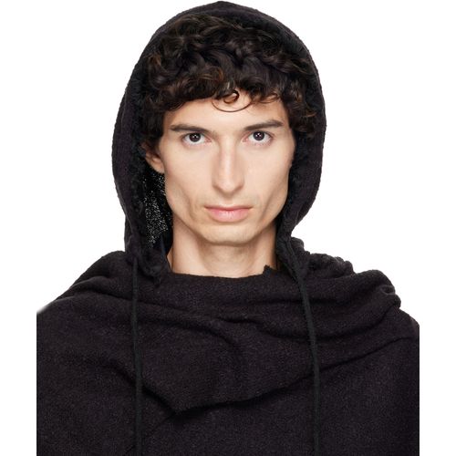 SSENSE Exclusive Black Hooded Zip Scarf