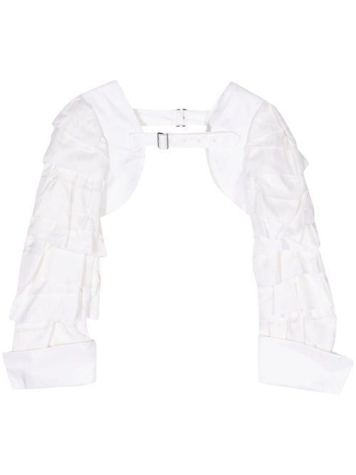 Ruffled detachable sleeves - White