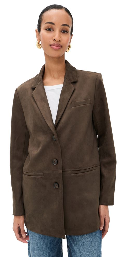 Blair Faux Suede Blazer Coffee