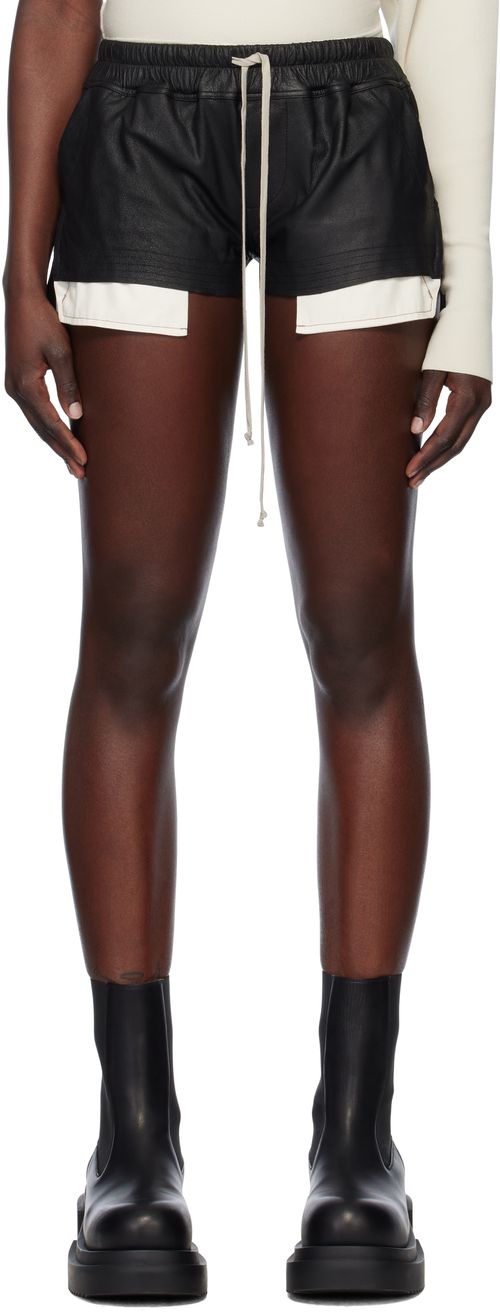 Rick Owens | Rick Owens ブラック Hollywood Fog Boxer レザー