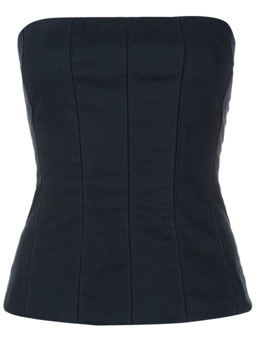 Panelled zip-up top - Blue