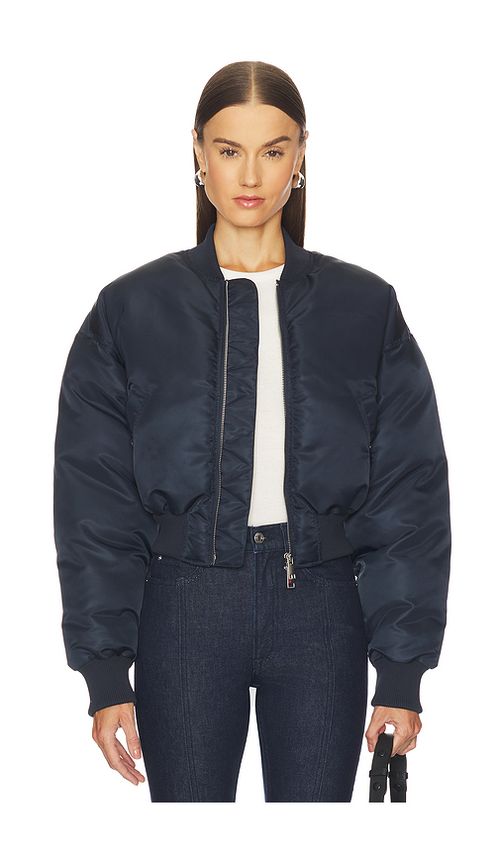 GRLFRND Carter Bomber Jacket in Navy. - XS also in L, M, S