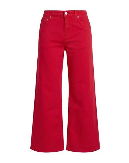 Woman Jeans Red Size 31 Cotton, Rubber