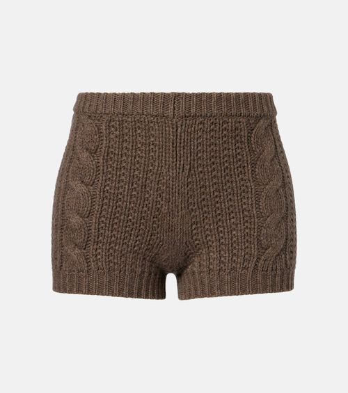 Cable-knit cashmere shorts