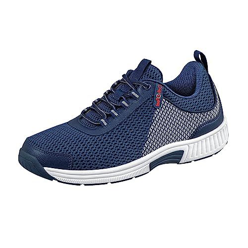 Orthofeet Men's Orthopedic Edgewater Stretch Knit Walking Sneaker, Black