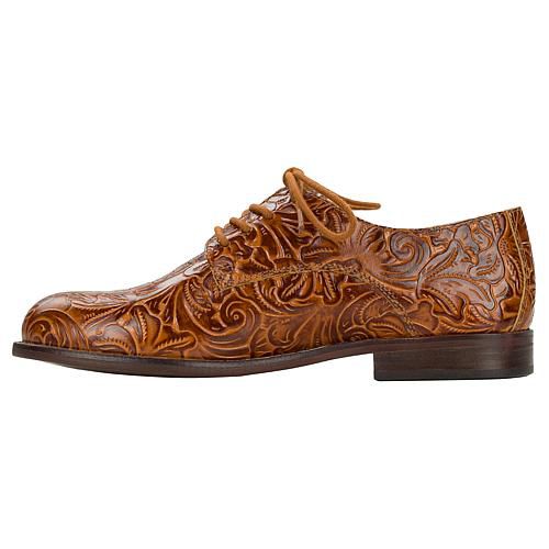 Silvio Leather Oxford - Brown Tooled