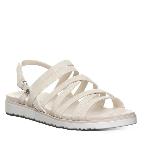 Women's Crete Sandals Bone Ivory Faux Leather Strappy ZAP1970