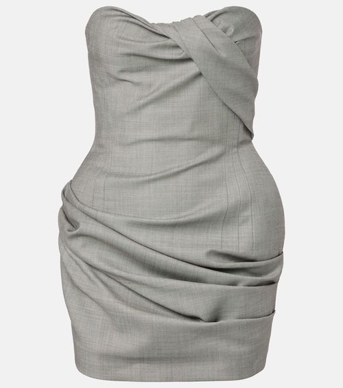 Draped wool minidress