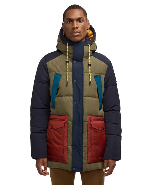 Men's Arza Mixed Media Quilted Parka With Adjustable Hood