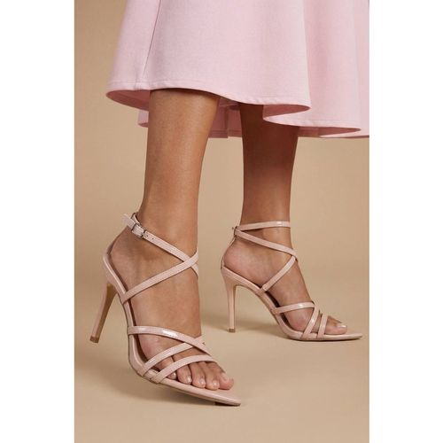 Oasis Women's Helena Faux Patent Leather Strappy High Stiletto Heeled Sandals in Pink
