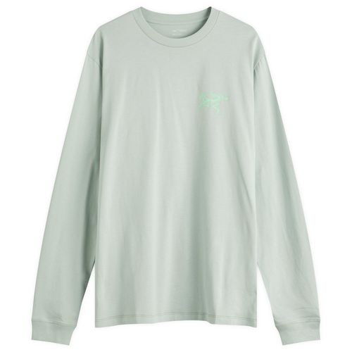 Arc'teryx Men's Kragg SL Cotton Bird Tile Long Sleeve T-Shirt in Stone Green/Phosphorescent