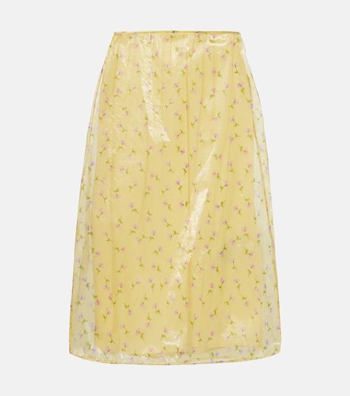 Floral organdy midi skirt