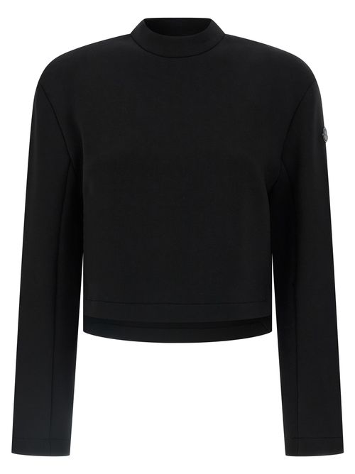 Cropped Viscose Sweatshirt — Black