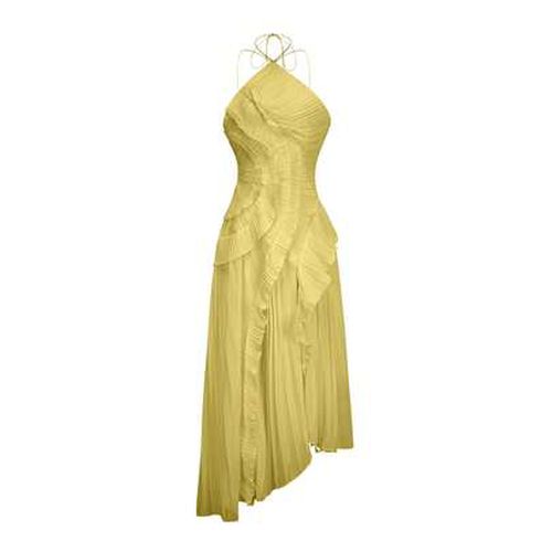 SheIn | Women Ruffle Halter Maxi Dress Tiered Ruffle Pleated Long Dress  Sleeveless Asymmetrical Hem Flowy Dresses For Elegant Cocktail Party Dre |  Realry