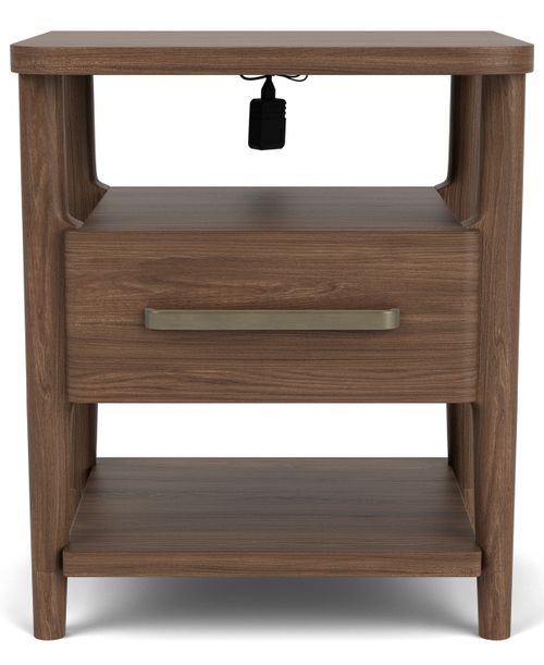 "Amelie 27"" Wood Accent Nightstand - Nouveau Walnut"