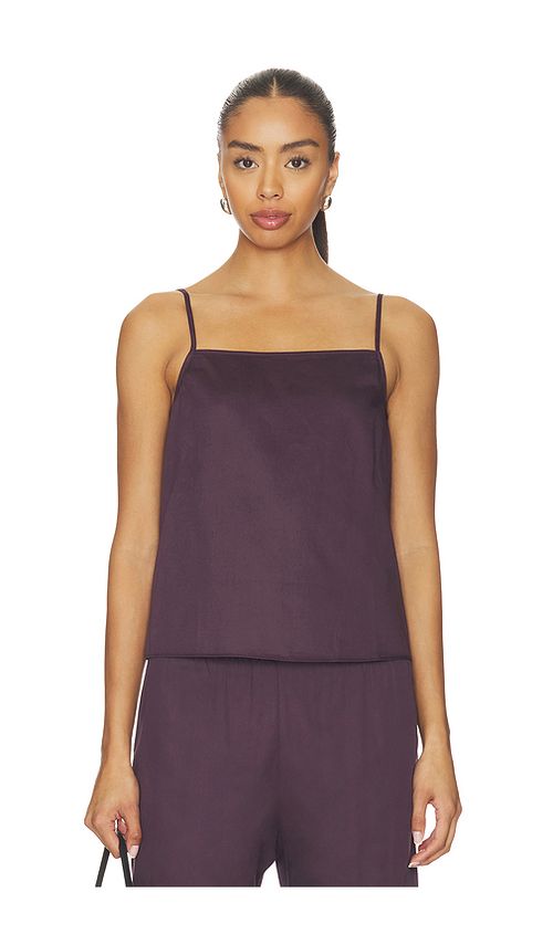 LESET Yoko Tie Back Top in Wine. XS. Also in S
