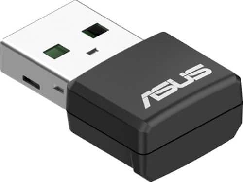 USB-BE92 Nano WiFi7 Tri Band BE6500 USB Adapter, 6GHz band, Compatible with Type A and C, WPA3 network security - Black