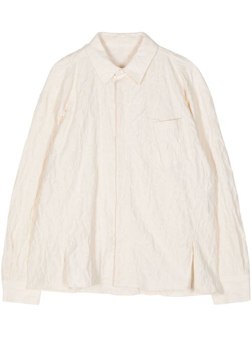 Matelassé cotton-blend shirt - Neutrals