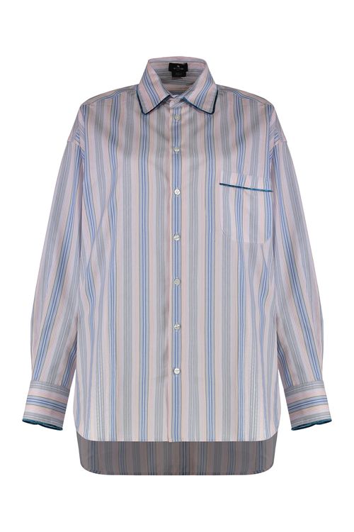 Mini Striped Cotton Shirt with Pocket