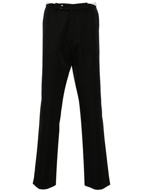 Rolled waistband tailored trousers - Black