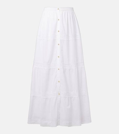 Cate lace-trimmed cotton maxi skirt
