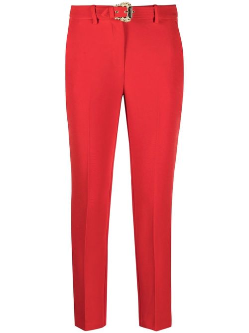 Belted cropped trousers - Red