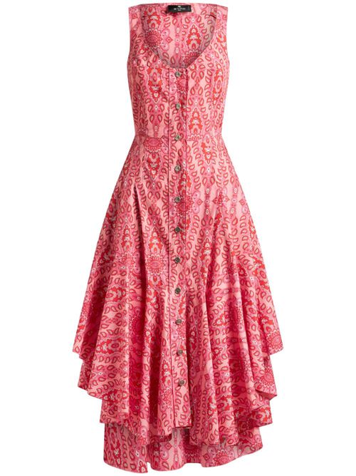 Medallion-motif sleeveless dress - Pink