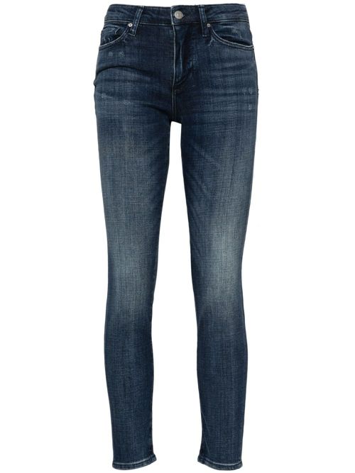Stonewashed distressed tapered jeans - Blue