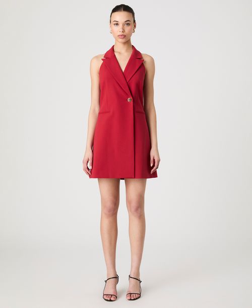 Women's Whisper Halter Neck Blazer Dress - Brick Red