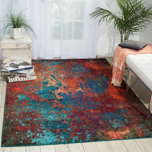 Nourison Celestial 5'3" x 7'3" Atlantic Modern Indoor Rug, Splatter
