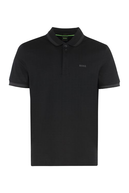 Cotton-Piqué Polo Shirt — Black