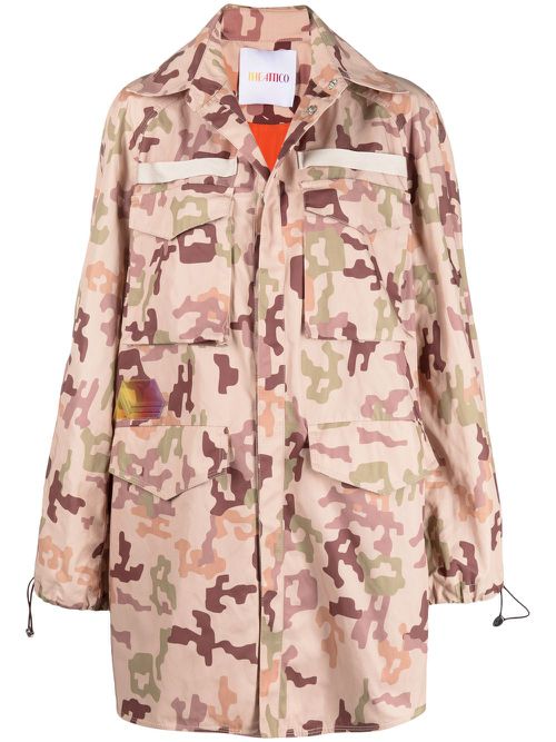 Camouflage-print parka - Neutrals