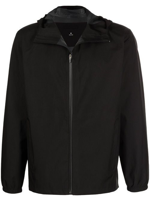 Logo print zip-front jacket - Black