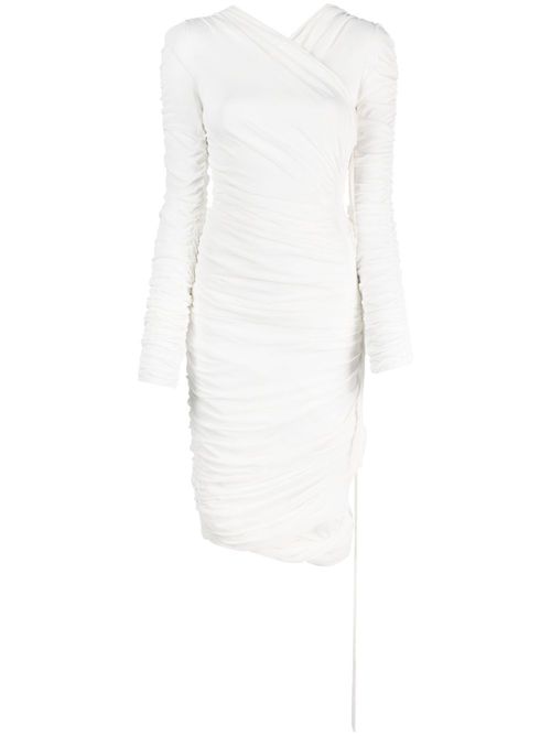 The Arabella ruched midi dress - White