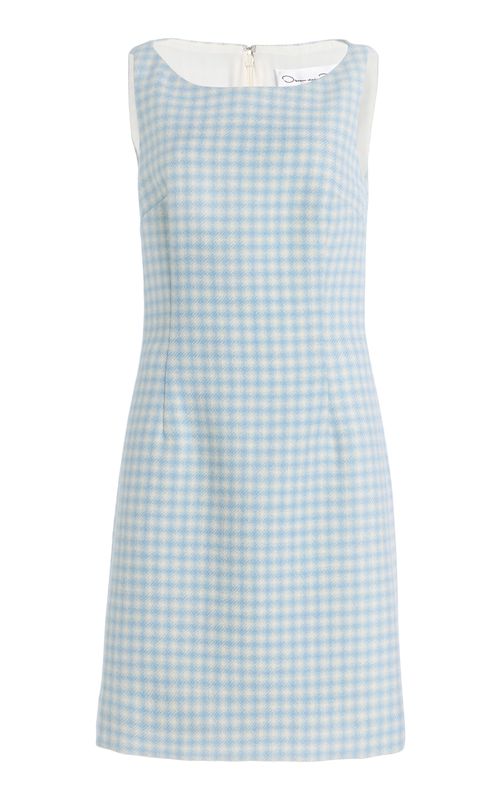 Checked Wool Tweed Mini Dress