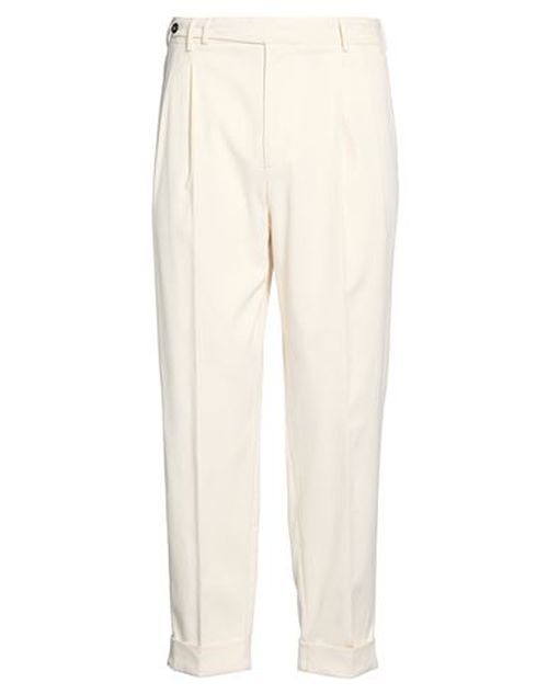Man Pants Ivory Size 36 Cotton, Elastane