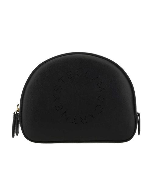 Cut out-logo zip-up make up bag