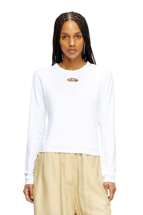 Diesel - Long-sleeve top with Oval D cut-out - T-Shirts - Woman - ToBeDefined